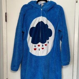 Grumpy Bear Care Bears Blue Fleece Pajama Onesie Halloween Costume Size M